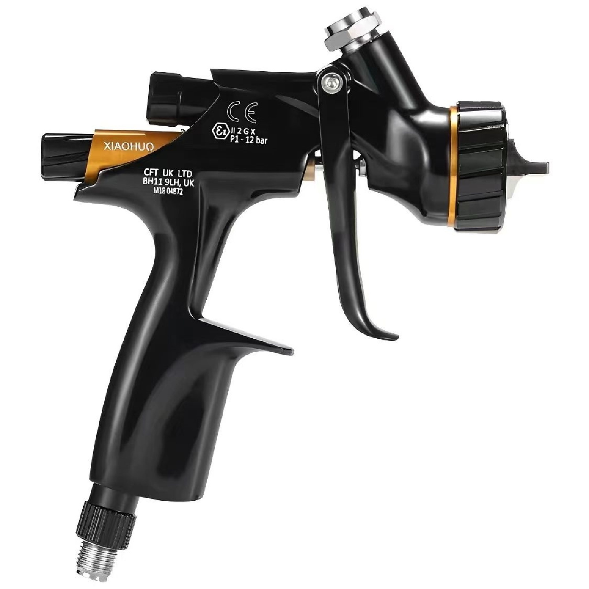BlackTeck HVLP Paint Sprayer — 20 fl. oz. Detachable Cup, 1.3mm Nozzle, Digital Pressure Gauge, Model# N2-DV1HHH